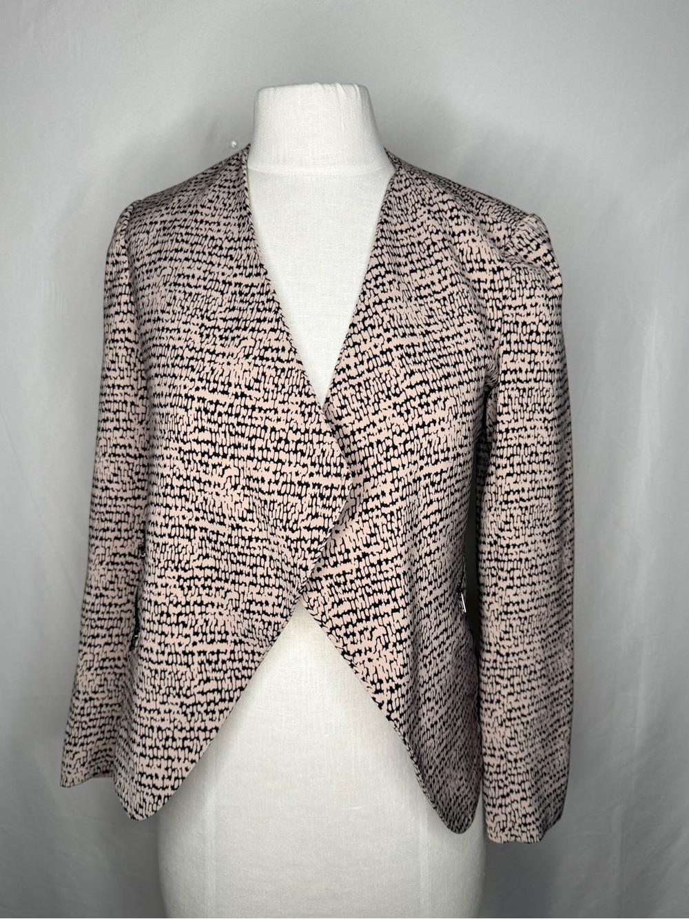 Halogen Open Front Printed Blazer Jacket